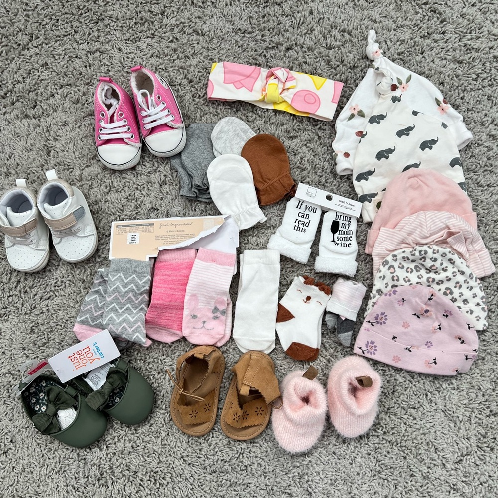 Newborn and baby Shoe, Sock & Accessory Bundle